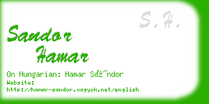 sandor hamar business card